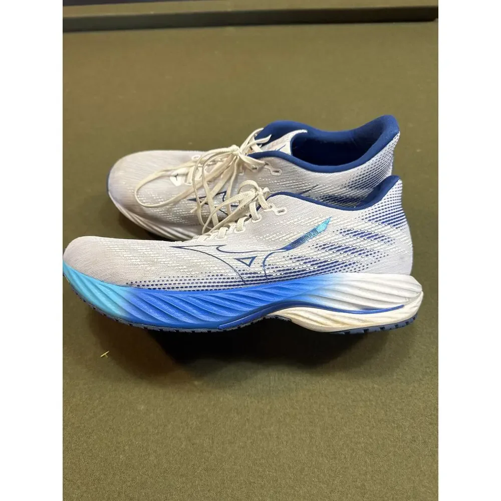 Mizuno Wave Rider 28 Super Wide White Blue Mens Road Running J1GC2403-01 Size 13